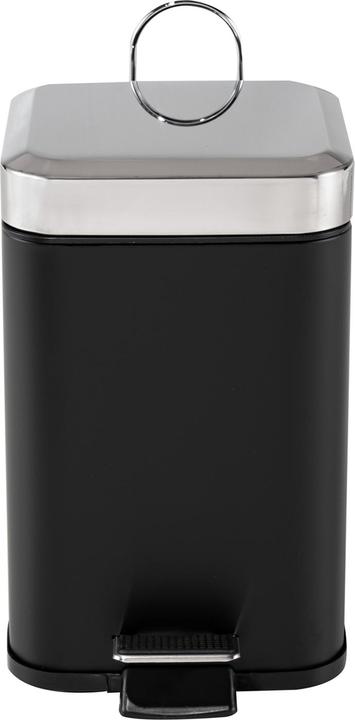 Image du produit HTI-Living Poubelle à pédale carrée Jannik 3 litres noir argenté (3 l)
