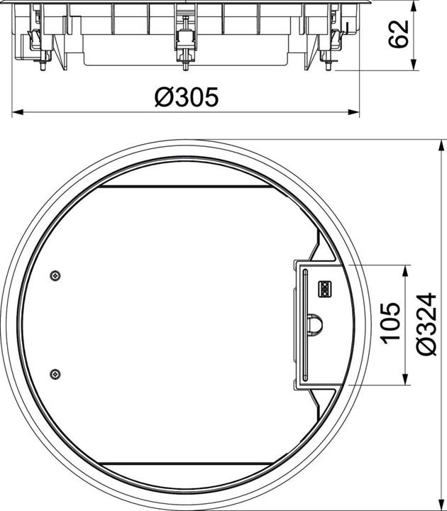 Produktbild OBO Bettermann GESR9 U 7011 Geräteeinsatz f.Unimontage 324x61 PA eisengrau 740552