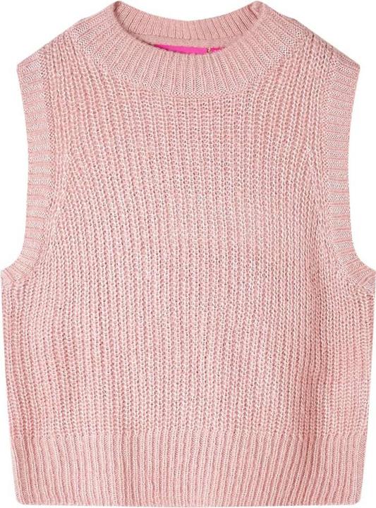 Actual product image VidaXL Children's jumper waistcoat knitted light pink 128,Material: 67 (128)