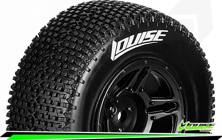 Produktbild Louise SC-TURBO 1-10 Short Course Komplettradsatz Fertig Verklebt Soft Felgen Schwarz Asso SC10 4X4 L-T3147