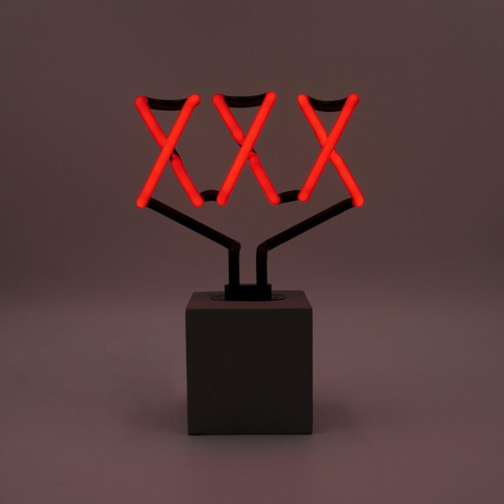 Actual product image Locomocean Glass neon table lamp with concrete base - XXX