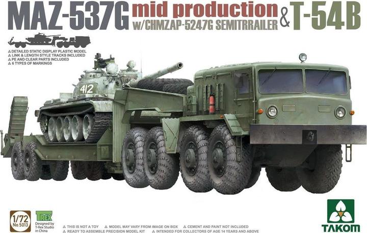 Actual product image Takom MAZ-537G w/ChMZAP-5247G Semi-trailer mid production & T-54B