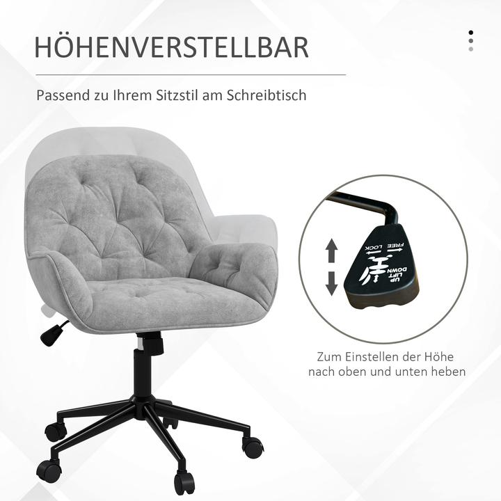 Image du produit Vinsetto Bürostuhl höhenverstellbar mit Wippfunktion und Rollen