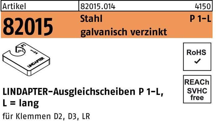 Image du produit Lindapter Rondelle de compensation R 82015 GTW 40 P1 M 10 / 5,0 acier électro-galvanisé