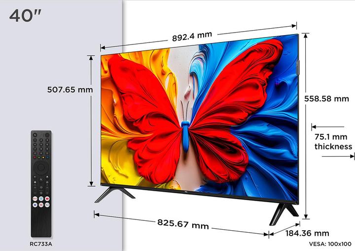 Immagine prodotto TCL Serie S5K Smart TV QLED FHD 40" 40S5K, Dolby Audio, HDR10, Android TV (40", QLED, Full HD, 2025)