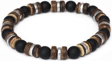 Produktbild Beneto Onyx. coconut wood and hematite bead bracelet MINK168/20