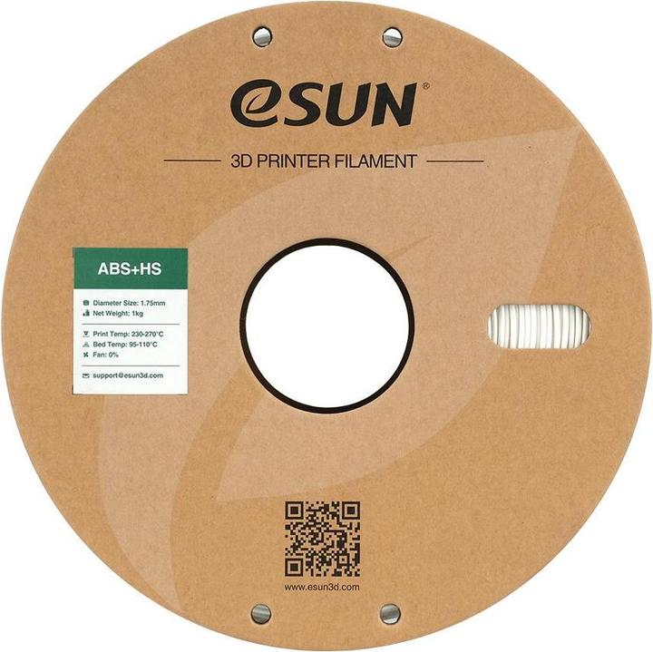 Produktbild eSUN EABS+HS 1,75mm WHITE 1kg (ABS, 1.75 mm, 1000 g, Weiss)