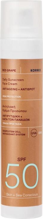 Korres Red Grape Daily Sunscreen Face Cream Antiageing + Antispot SPF 50 (Sonnencreme Gesicht, SPF 50, 50 ml, 50 g)