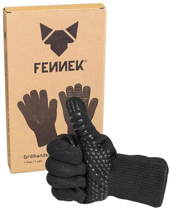 Image du produit Fennek Grill Gant pour barbecue avec logo, noir (Silicone, Kevlar)