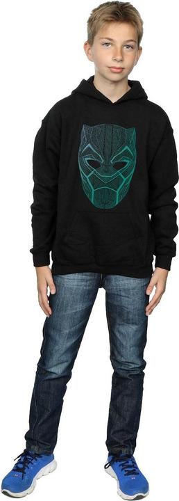 Immagine prodotto Black Panther Tribal Mask Felpa con Cappuccio Ragazzi (152, 158)
