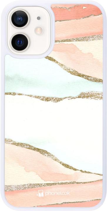 Actual product image PhoneLook Coque Silicone rigide blanc Shimmering Orange (Apple iPhone 12 mini)