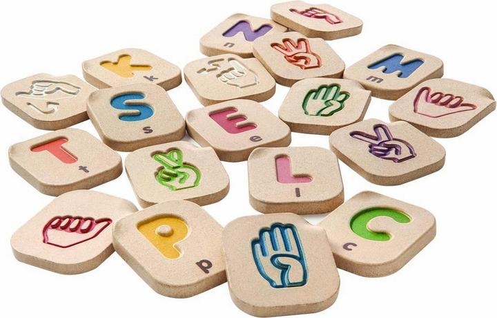 Produktbild Plantoys Holz Alphabet Gebärdensprache 5672 (Englisch)