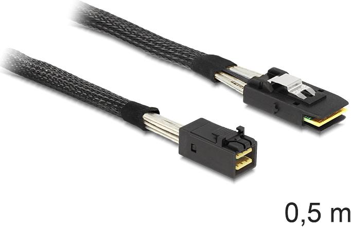 Actual product image Delock Cable Mini SAS HD x 4 SFF 8643 connector > Mini SAS x 4 36 pin SFF 8087 connector