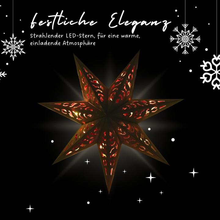 Produktbild Hermex LED Weihnachtsstern Leuchtstern Hanging Star Laterne Beleuchtung Faltstern