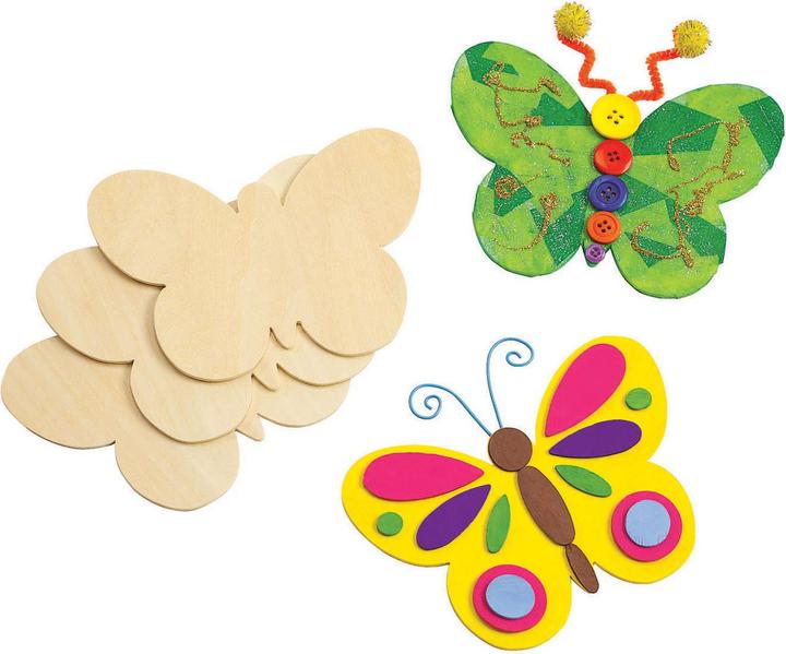 Produktbild Colorations Färbungen - Dekorieren Sie Ihre eigenen Holzschmetterlinge, 12er-Set