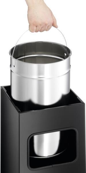 Actual product image Durable Waste bin metal 17L square with ashtray 1 ST 333158