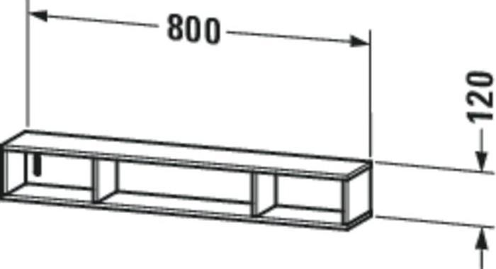 Produktbild Duravit Regalelement L-CUBE 800x140x120mm eiche dunkel gebürstet