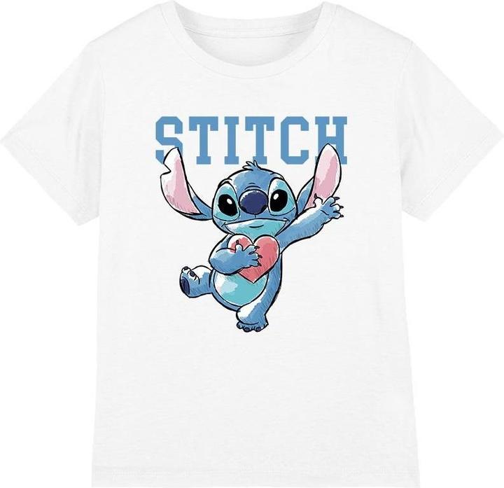Actual product image Lilo & Stitch Childrens/Kids Clutching Hearts T-Shirt (128)