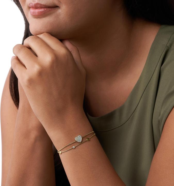 Actual product image Fossil Heart Duo (21 cm, Stainless steel, Mother-of-pearl)