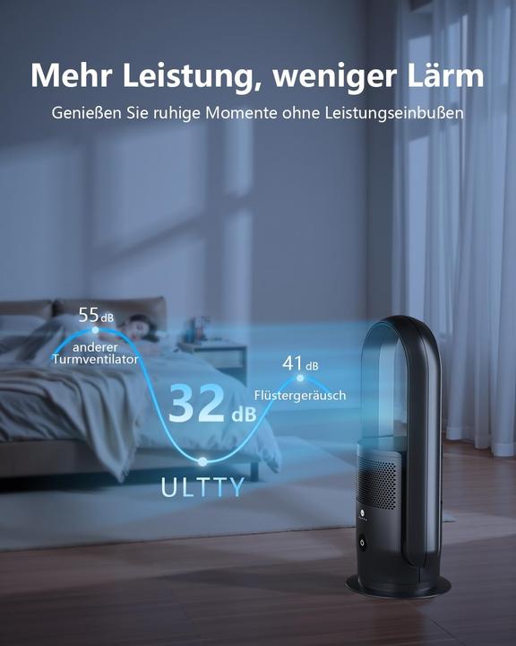 Image du produit U Ultty Rotorloser Turmventilator mit Luftreiniger und HEPA Filter (32 dB)