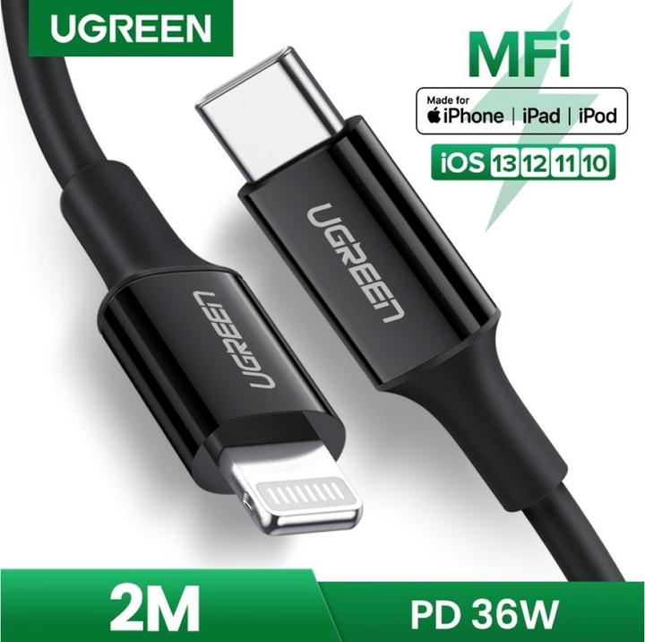 Produktbild Ugreen Lightning USB-C PD Fast Charging MFi (2 m, USB 2.0)