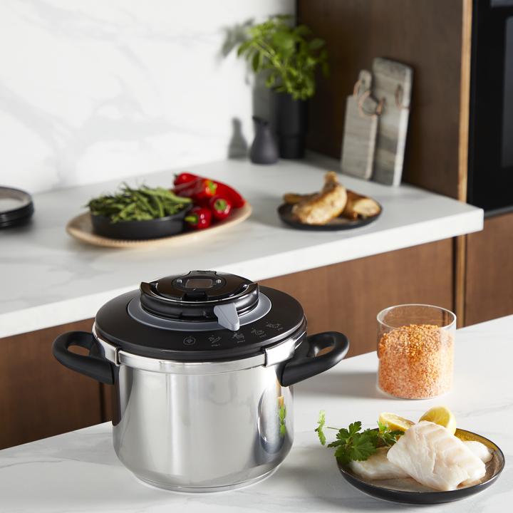 Image du produit Tefal Clipso+ Chef 6L Schnellkochtopf (22 cm, Cuiseur à vapeur, Acier inoxydable)