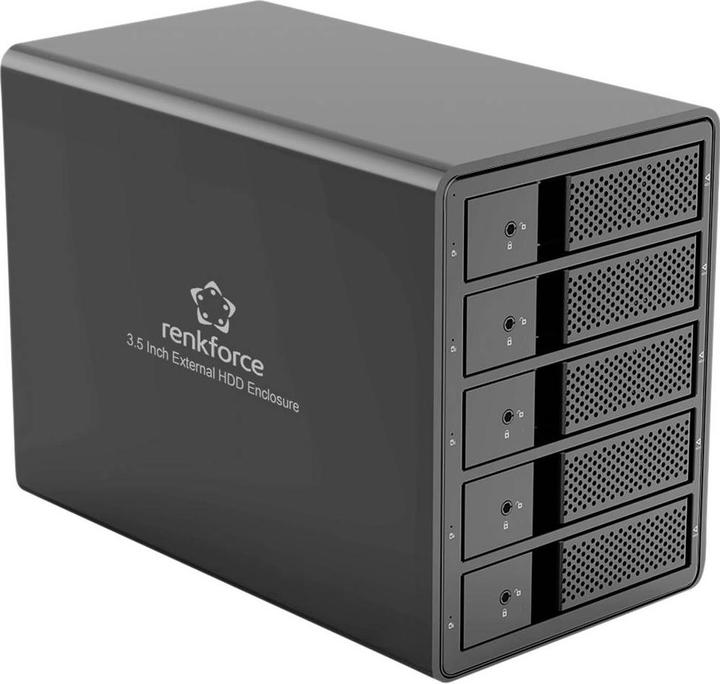 Actual product image Renkforce RF-6647600 8.9 cm (3.5 Zoll) Festplattengehäuse 5 Bay 3.5 Zoll USB-A ( (3.5")