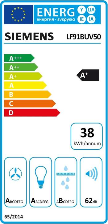 Label énergétique Siemens LF91BUV50 (Hotte îlot)