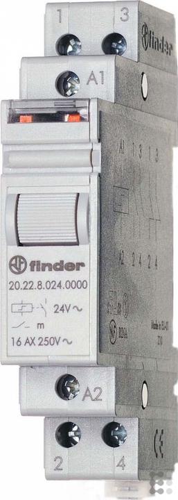 Image du produit Finder Alimentation 230VAC 20.22.8.230.4000 série 20 pour rail DIN 2S 16A 20.22.8.230.4000 (202282304000)