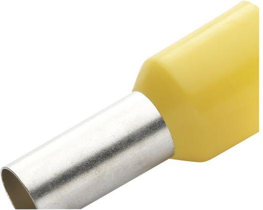 RND Electronics Aderendhülse 1mm² Gelb 14mm Packung à 100 Stück