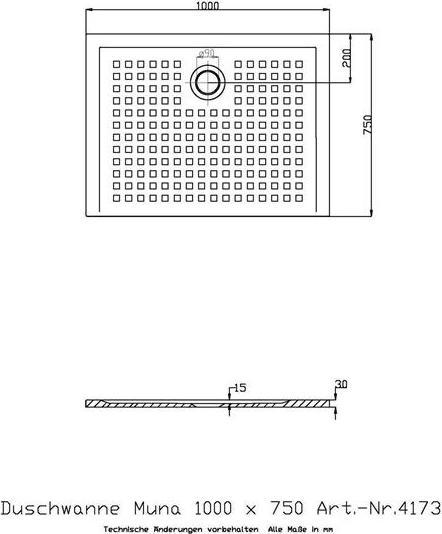 Actual product image Hoesch Mineral cast shower tray MUNA with anti-slip 1000 x 750 x 30 mm white
