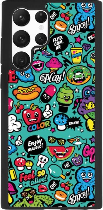 Immagine prodotto PhoneLook Copertina in silicone nero cartoni animati old school (Samsung Galaxy S22 Ultra)