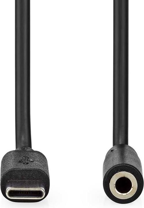 Actual product image Nedis USB-C™ Adapter | USB 2.0 | USB-C™ Plug | 3.5 mm Jack | 1.00 m | Round | Nickel-plated | PVC | (1 m, USB)