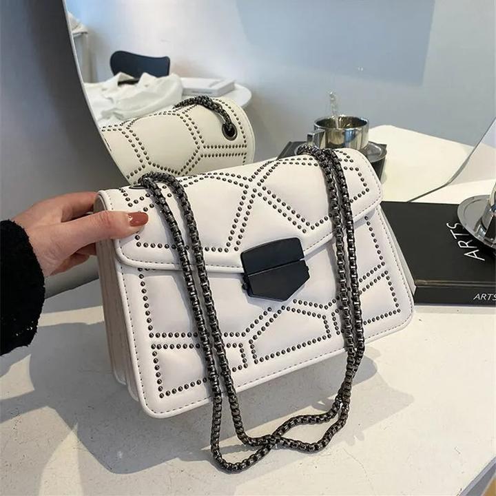 Produktbild Only-Bags.Store Vintage Nietenkette Kleine Umhängetaschen für Klappe PU Leder Mode
