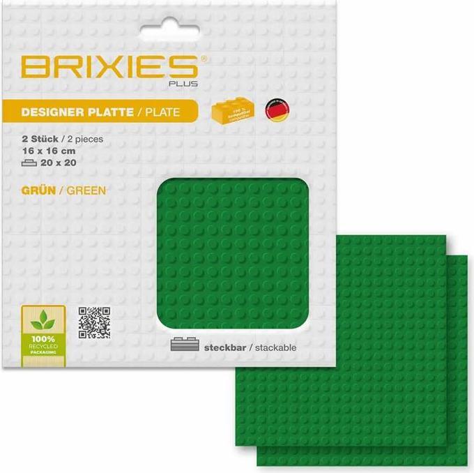 Actual product image Brixies Building board 20x20 Basic double pack green