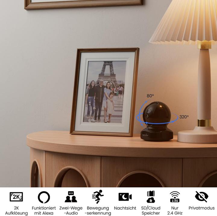 Actual product image Wansview Indoor IP Camera 1080P (Black)