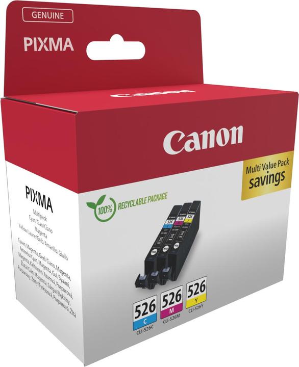 Actual product image Canon CLI-526 Ink Cartridge C/M/Y Pack (M, C, Y)