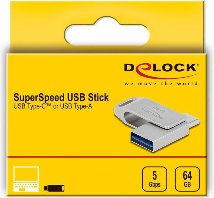 Image du produit Delock Clé USB (64 Go, USB-C, USB 3.0, USB-A)