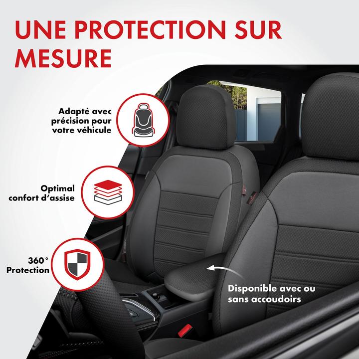 Image du produit Walser Housse de siège pour Hyundai ix35 (LM, EL, ELH) 08/2009-aujourd'hui, 2 housses de siège simples