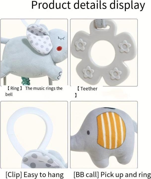 Produktbild Activity Board Baby Kinderwagen Anhänger, Baby Musical Pull Ring Spielzeug, Krippe Anhänger Kinderwagen Anhänger