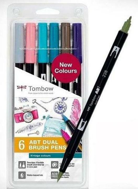 Image du produit Tombow Fibre Painter Vintage Colours (Multicolore, 6 x)