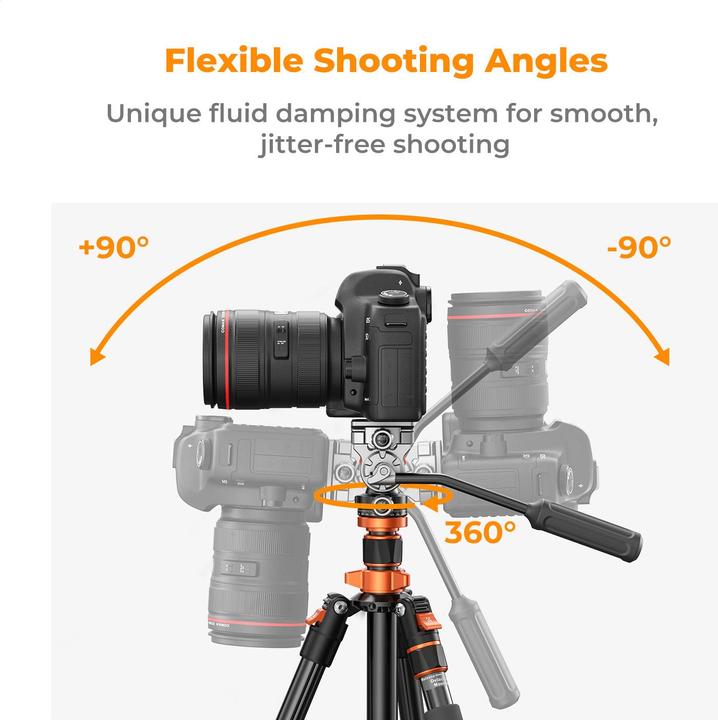 Actual product image K&F Concept K234A7+FH-03 Magnesium Aluminum Alloy Tripod (Metal)