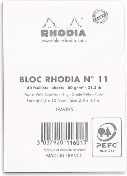 Produktbild Rhodia Blöcke geheftet 80g Basics (A7, Liniert)