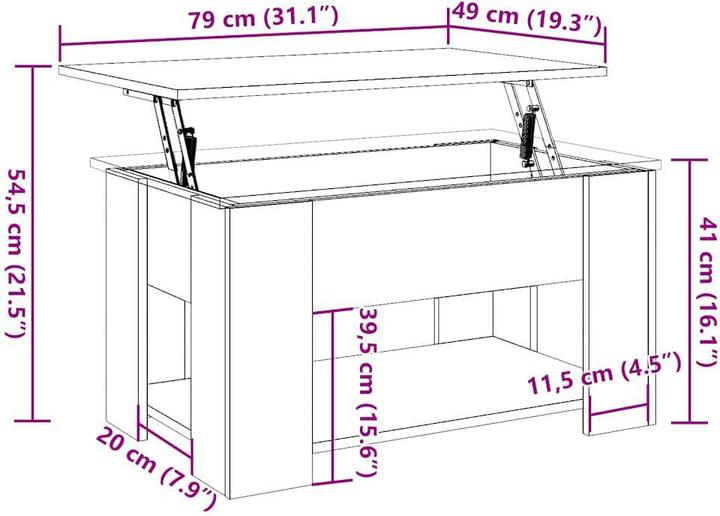 Immagine prodotto VidaXL Couchtisch Artisan-Eiche 79x49x41 cm Holzwerkstoff