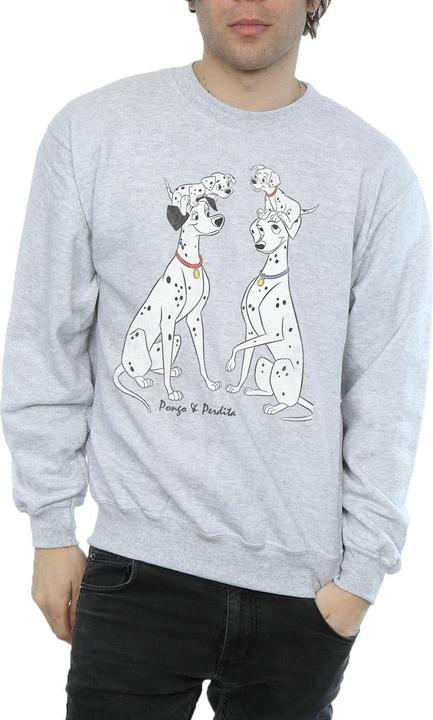 Actual product image Disney Mens 101 Dalmatians Classic Pongo And Perdita Sweatshirt (S)