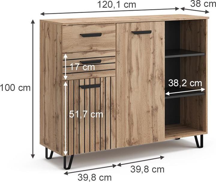 Actual product image Vicco Amber (120 x 38 x 100 cm)