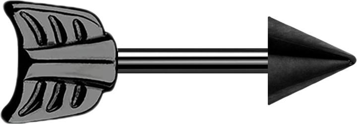 Image du produit Star Piercing Barbell noir avec cône et flèche (Acier chirurgical 316L, sans laiton)