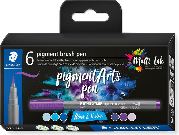 Produktbild Staedtler Fasermaler mit Pinselspitze (Blues & Violets, 6 x)