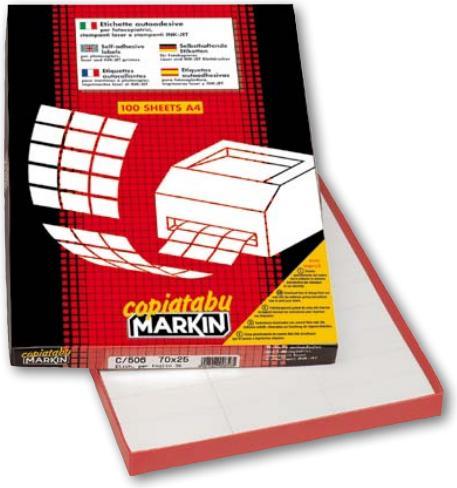 Actual product image Markin C572 self-adhesive label White Rectangle Permanent 3400 piece(s)