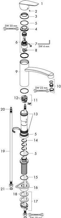 Actual product image hansgrohe Logis M31 single lever kitchen tap 160, front window installation, 1 spray type